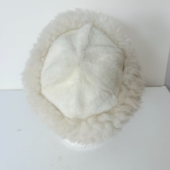 VTG White Faux Fur Hat Fluffy Winter Russian Style Retro 70s 80s Winter Fashion - Picture 13 of 14